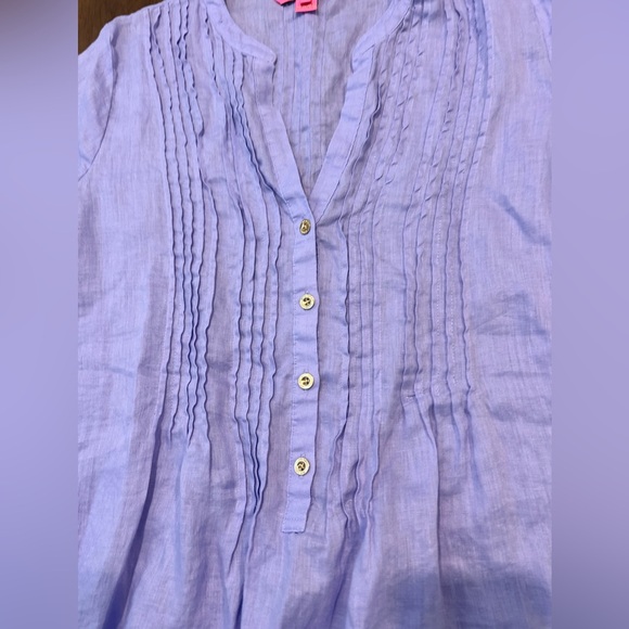 Lilly Pulitzer Pastel Purple Sarasota Linen Tunic Top - Picture 2 of 5